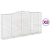 vidaXL Cestos gabião arqueados 8pcs 400x50x200/220cm ferro galvanizado