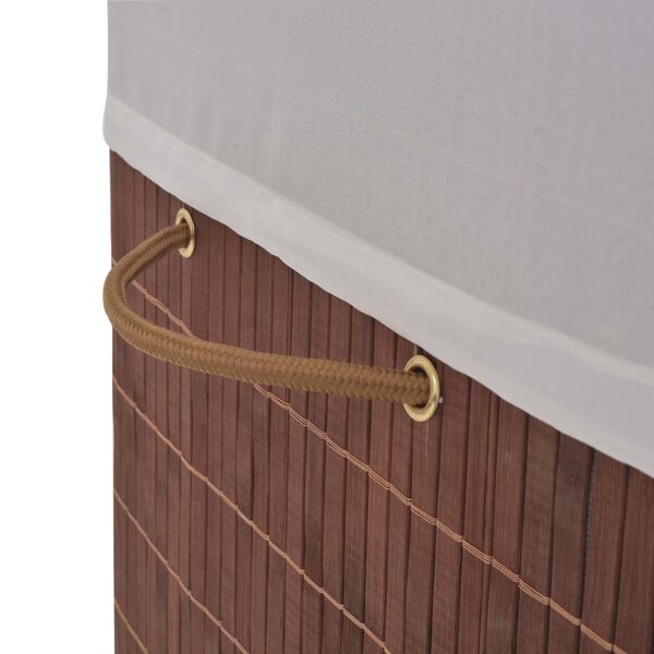vidaXL Cesto retangular para roupa suja bambu castanho