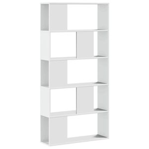 vidaXL Estante com 5 prateleiras derivados de madeira branco