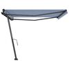 vidaXL Toldo retrátil manual independente 400x350 cm azul e branco