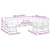 vidaXL 10pcs conj. sof&aacute;s jardim c/ almofad&otilde;es madeira abeto-de-douglas