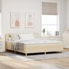 vidaXL Cama Box com almofada com cabeceira Creme 180 x 200 cm tecido