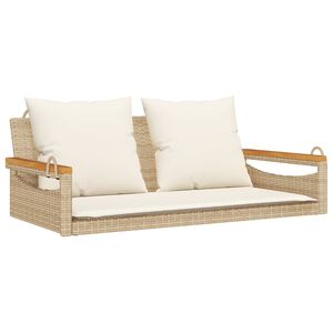 vidaXL Banco baloi&ccedil;o com almofad&otilde;es 109x62x40 cm vime PE bege