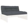 vidaXL 4pcs conjunto lounge jardim c/ almofadões madeira maciça branco