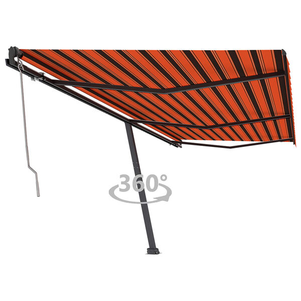 vidaXL Toldo autom&aacute;tico independente 600x350 cm laranja e castanho