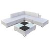vidaXL 6 pcs conjunto lounge de jardim c/ almofadões vime PE branco