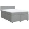 vidaXL Cama com molas/colch&atilde;o 140x200 cm tecido cinzento-claro