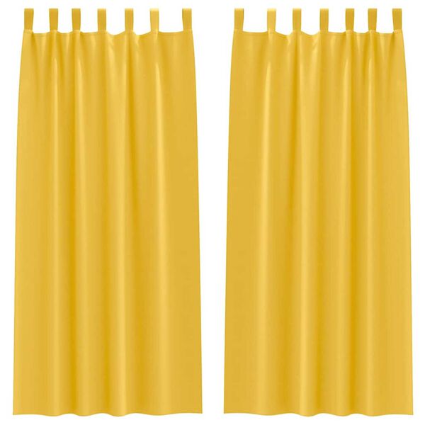 vidaXL Cortinas Blackout com Argolas 2 pcs Amarelo Mostarda