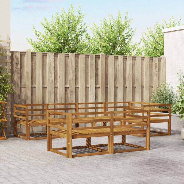 vidaXL Conjunto de Sof&aacute;s para Exterior 7 pcs Natural