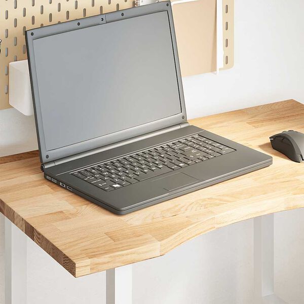 vidaXL Tampo mesa retangular 80x60x2,5 cm carvalho maciço não tratado