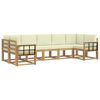vidaXL Conjunto de Sof&aacute;s para Exterior 7 pcs Branco e Creme