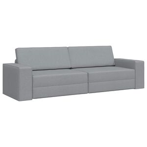 vidaXL Sof&aacute;-Cama Cinzento-claro 245 x 78 x 77 cm tecido