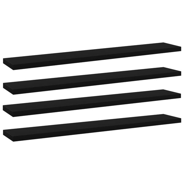 vidaXL Prateleiras para estante 4 pcs 60x10x1,5cm contraplacado preto