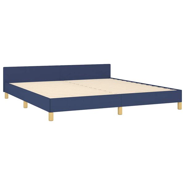 vidaXL Estrutura cama c/ cabeceira sem colch&atilde;o 180x200 cm tecido azul