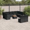 vidaXL 12 pcs conjunto de sof&aacute;s de jardim c/ almofad&otilde;es vime PE preto