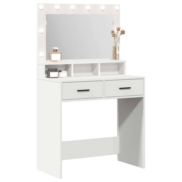 vidaXL Mesa de vestir Branco 79 x 41 x 135 cm Madeira processada