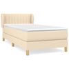 vidaXL Cama com molas/colch&atilde;o 90x200 cm tecido cor cr&egrave;me