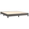 vidaXL Cama box spring c/ colch&atilde;o/LED 160x200cm couro artificial cinza
