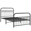 vidaXL Estrutura de cama com cabeceira e pés 107x203 cm metal preto