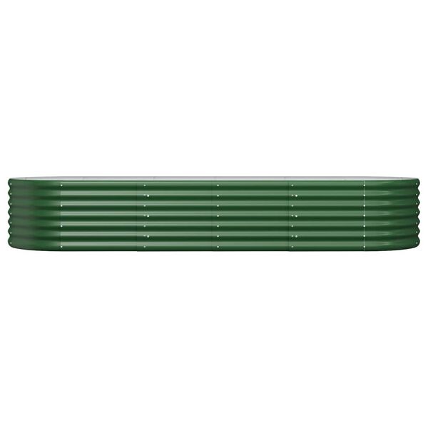 vidaXL Canteiro elevado jardim 224x80x36 cm aço galvanizado verde