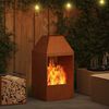 vidaXL Fire Pit Castanho 50 x 50 x 100 cm
