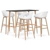 vidaXL 5 pcs conjunto de bar preto e branco