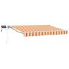 vidaXL Estrutura de Toldo Manual com LEDs Amarelo e Laranja 2,5 x 2 m