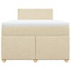 vidaXL Cama com molas/colch&atilde;o 120x200 cm tecido cor creme