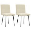 vidaXL Cadeiras de jantar 2 pcs couro artificial cor creme