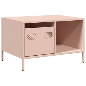 vidaXL Mesa de centro 68,5x50x43,5 cm a&ccedil;o laminado a frio rosa