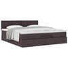 vidaXL Estrutura de cama otomana com colch&atilde;o 180x200cm castanho escuro