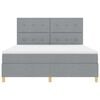 vidaXL Cama Box Spring LED Cinzento-claro 180 x 200 cm tecido