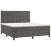 vidaXL Cama box spring c/ colch&atilde;o/LED 180x200cm veludo cinzento-escuro