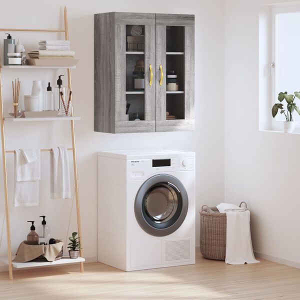 vidaXL Arm&aacute;rio de parede 69,5x34x90 cm cinzento sonoma