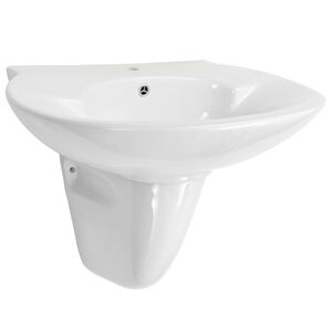 vidaXL Lavat&oacute;rio de parede 690x520x210 mm cer&acirc;mica branco