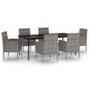vidaXL 7 pcs conjunto de jantar para jardim antracite