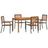 vidaXL Conjunto de Jantar para Jardim 5 unid. Preto