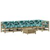 vidaXL 7 pcs conjunto lounge de jardim c/ almofad&otilde;es pinho impregnado