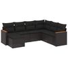 vidaXL 7 pcs conjunto de sof&aacute;s p/ jardim c/ almofad&otilde;es vime PE preto