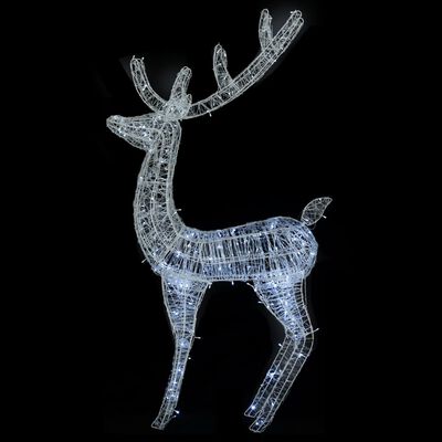 vidaXL Rena de Natal XXL 250 luzes LED 180 cm acrílico branco frio