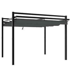vidaXL Gazebo de jardim com teto retr&aacute;til 3x3 m alum&iacute;nio antracite