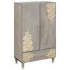 vidaXL Buff&ecirc; Cinza e Ouro 60 x 33 x 100 cm Madeira de manga maci&ccedil;a