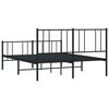 vidaXL Estrutura de cama com cabeceira e p&eacute;s 150x200 cm metal preto