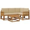 vidaXL Conjunto de Sof&aacute;s para Exterior 5 unid. Natural e Bege