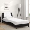 vidaXL Estrutura de cama sem colch&atilde;o Zadar 90x190 cm couro artificial preto e branco