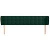 vidaXL Cabeceira de cama c/ abas veludo 183x23x78/88cm verde-escuro