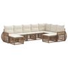 vidaXL Conjunto de Sof&aacute; de Jardim 9 pcs Bege vime PE