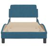 vidaXL Estrutura de cama com cabeceira Dover 90x200 cm veludo azul