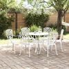 vidaXL Conjunto de Jantar para Jardim 7 pcs Branco Alum&iacute;nio