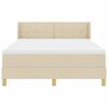 vidaXL Cama Box com colch&atilde;o com cabeceira Creme 190 x 140 cm Poli&eacute;ster